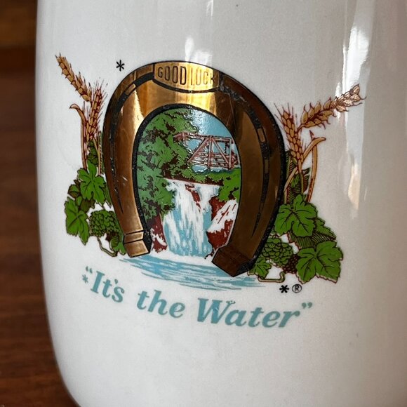 Olympia Brewing Co. Beer Mug Stein "It's the Water" Horseshoe Gold Trim Vintage - Picture 6 of 12